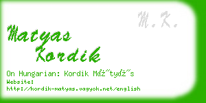 matyas kordik business card